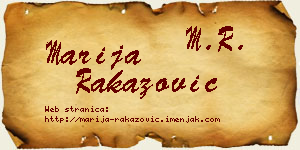 Marija Rakazović vizit kartica